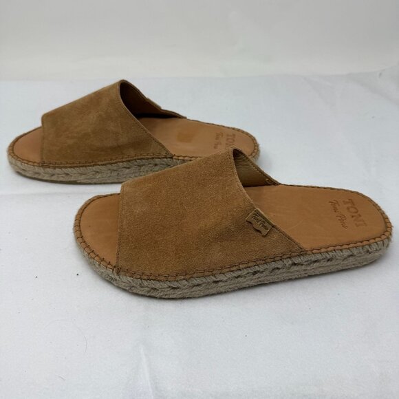 Toni Pons Tan Suede Espadrille Slides Size 41 US 10 Made In Spain Sandals Shoes - Picture 3 of 9